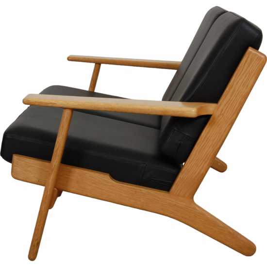 Hans Wegner 2.seater GE-290 sofa in black bizon leather