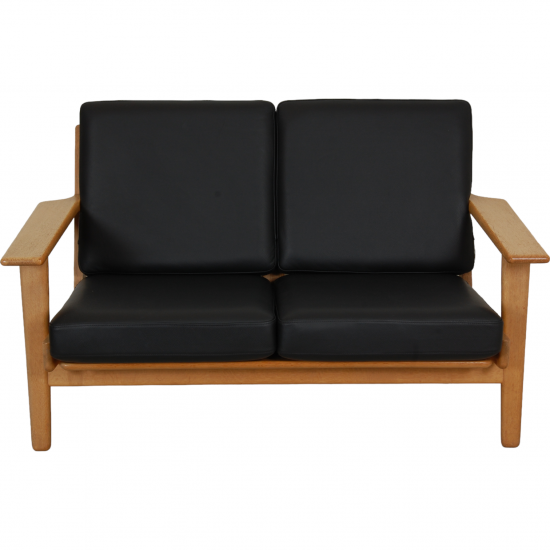 Hans Wegner 2-personers GE-290 sofa i sort bizon læder