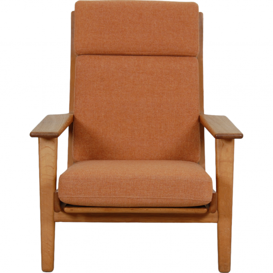 Hans Wegner GE-290a lænestol i orange stof