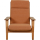 Hans Wegner GE-290a lounge chair in orange fabric