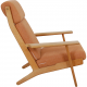 Hans Wegner GE-290a lounge chair in orange fabric