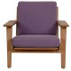 Hans Wegner Ge-290 lounge chair in purple fabric