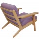 Hans Wegner Ge-290 lounge chair in purple fabric