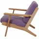 Hans Wegner Ge-290 lounge chair in purple fabric