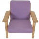 Hans Wegner Ge-290 lounge chair in purple fabric