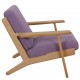 Hans Wegner Ge-290 lounge chair in purple fabric