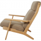 Hans Wegner GE-290a loungestol i Lye cognac hynder og skum