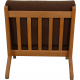 Hans Wegner GE-370 chair with brown fabric cushions