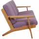 Hans Wegner GE-290 3-personers sofa i lilla stof