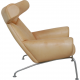 Hans Wegner Ox chair with stool in natural leather