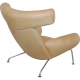 Hans Wegner Ox chair with stool in natural leather