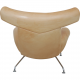 Hans Wegner Ox chair with stool in natural leather