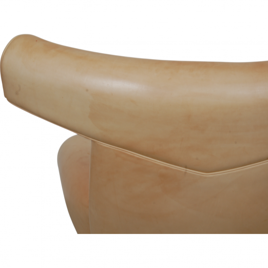 Hans Wegner Ox chair with stool in natural leather