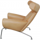 Hans Wegner Ox chair with stool in natural leather