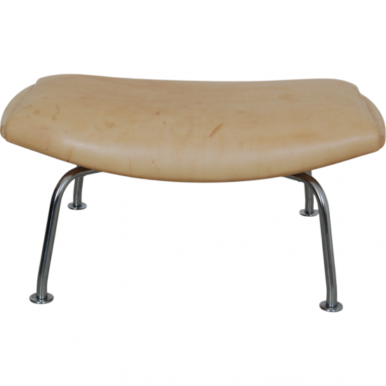 Hans Wegner Ox chair with stool in natural leather