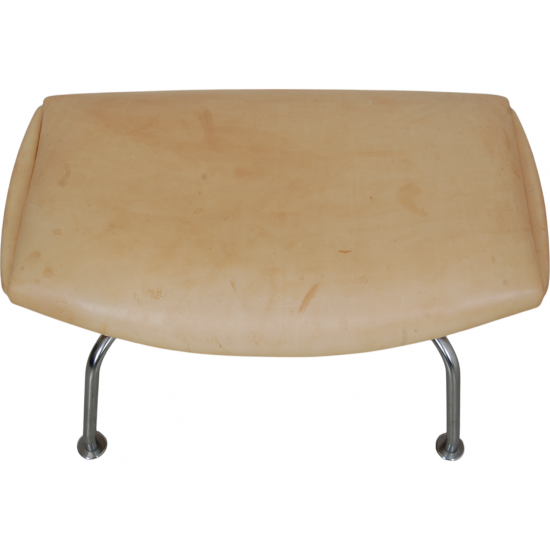 Hans Wegner Ox chair with stool in natural leather