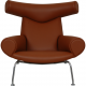 Hans Wegner Ox chair reupholstered in walnut nevada anilin leather