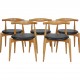 Set of 5 Hans Wegner Elbow chairs of oak