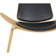 Hans Wegner Shell chair of oak and black leather