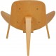 Hans Wegner Shell chair of oak and black leather