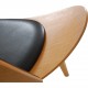 Hans Wegner Shell chair of oak and black leather