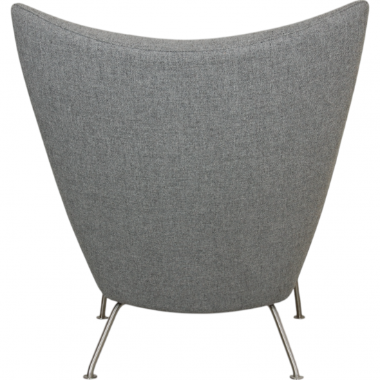 Hans Wegner CH445 Wingchair with stool in grey Hallingdal fabric