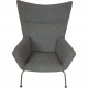 Hans Wegner CH445 Wingchair with stool in grey Hallingdal fabric