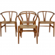 Set of 4 Hans Wegner CH24 chairs in oak