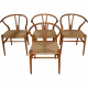 Set of 4 Hans Wegner CH24 chairs in oak