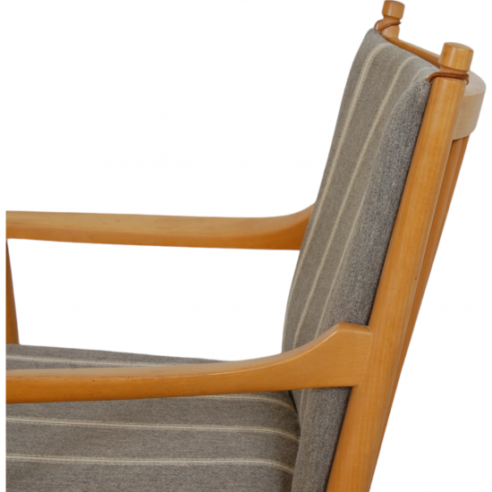 Hans Wegner 1788 lounge chair in stripped fabric