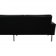 Hans Wegner AP34 3-seater airport sofa in black leather