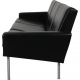 Hans Wegner AP34 3-seater airport sofa in black leather