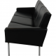 Hans Wegner AP34 3-seater airport sofa in black leather