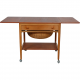 Hans Wegner Sewingtable with wheels of teak and oak