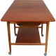 Hans Wegner Sewingtable with wheels of teak and oak