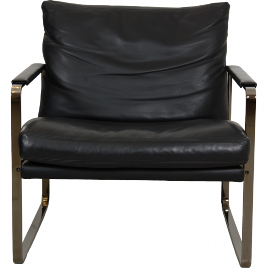 Preben Fabricius Conversation chair model 710 i sort læder