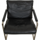 Preben Fabricius Conversation chair model 710 in black leather