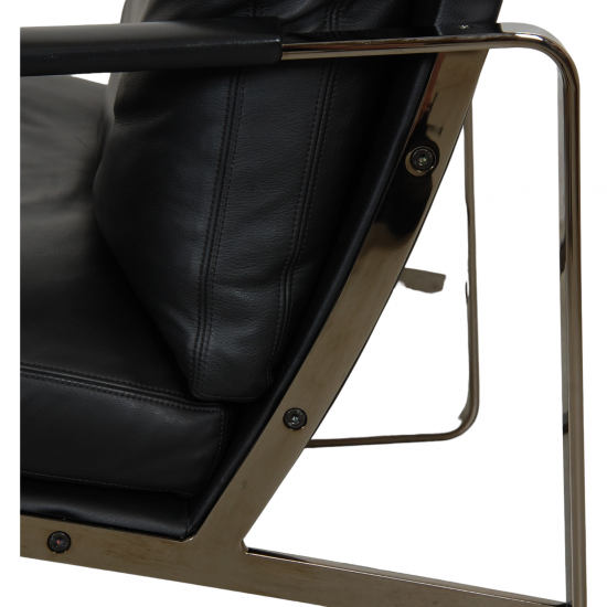 Preben Fabricius Conversation chair model 710 in black leather