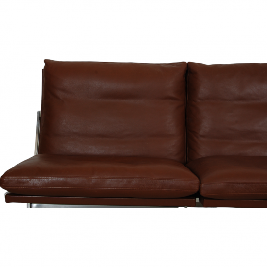 Fabricius and Kastholm 3 pers sofa with brown leather