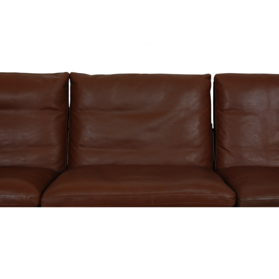 Fabricius and Kastholm 3 pers sofa with brown leather