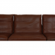 Fabricius and Kastholm 3 pers sofa with brown leather