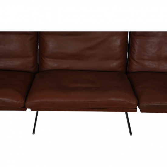 Fabricius and Kastholm 3 pers sofa with brown leather