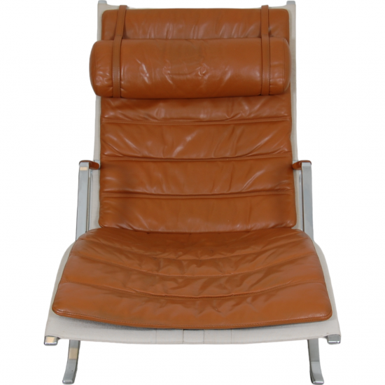 Fabricius And Kastholm Grashopper lounge chair in cognac leather