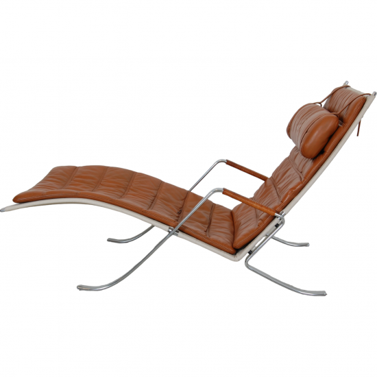 Fabricius And Kastholm Grashopper lounge chair in cognac leather