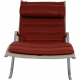 Preben Fabricius and Jørgen Kastholm Grashopper chair in red leather