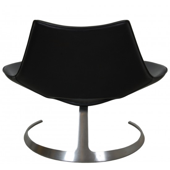 Fabricius and Kastholm Scimitar chair in black leather no. 20 