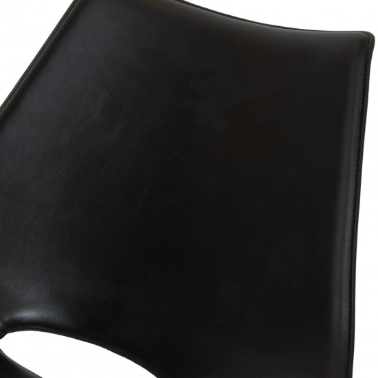 Fabricius and Kastholm Scimitar chair in black leather no. 20 