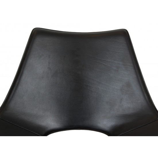 Fabricius and Kastholm Scimitar chair in black leather no. 20 