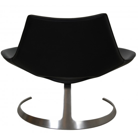 Fabricius and Kastholm Scimitar chair in black leather no. 23