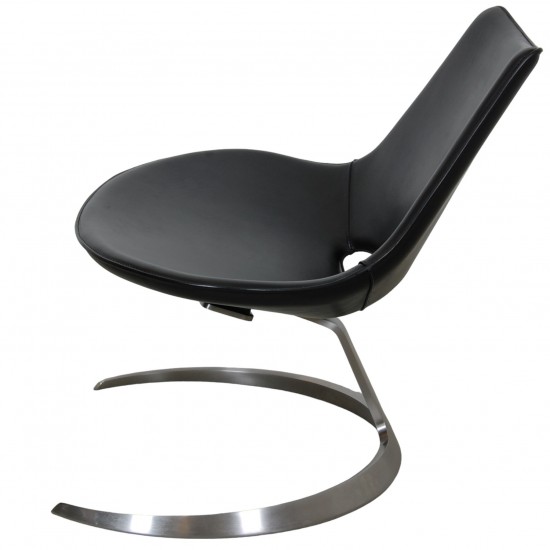 Fabricius and Kastholm Scimitar chair in black leather no. 23